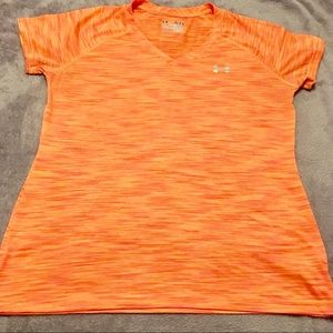 UNDER ARMOUR Orange Semi-Fitted Workout Shirt